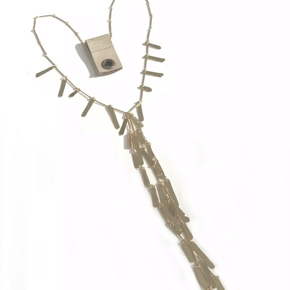 NWT ANTHROPOLOGIE SPRING SHOWERS Y GOLD NECKLACE - Picture 2 of 3